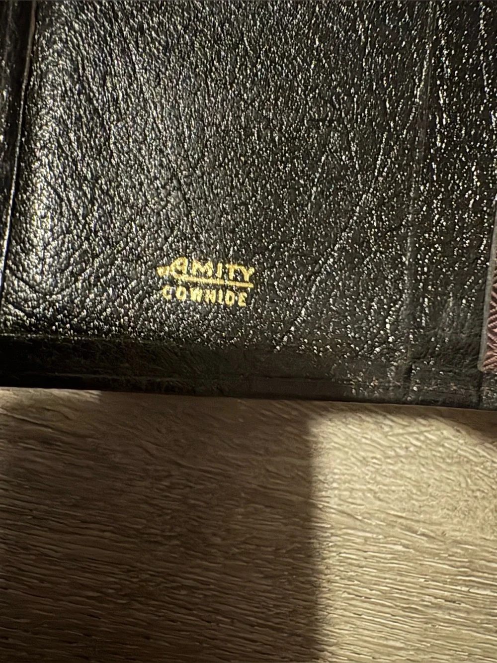 MEC Black Leather Bifold Wallet with Gold Foil Logo